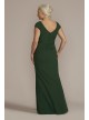 Short Sleeve Crepe Gown with Ruffled Skirt Oleg Cassini D40NY2132