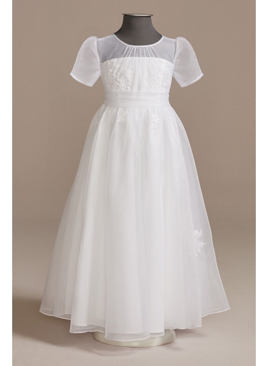 Short Sleeve Flower Girl Dress with Appliques DB Studio WG1439