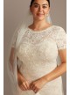 Short Sleeve Low Back Plus Size Lace Wedding Dress Melissa Sweet 8MS161216