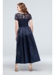 Short Sleeve Sequin Lace and Mikado Midi Dress SL Fashions 9119171