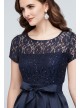 Short Sleeve Sequin Lace and Mikado Midi Dress SL Fashions 9119171