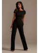 Short Sleeve Stretch Crepe Jumpsuit with Open Back DB Studio DS270115