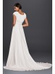 Short Sleeved Empire Waist Chiffon Wedding Dress  Collection SLV9743