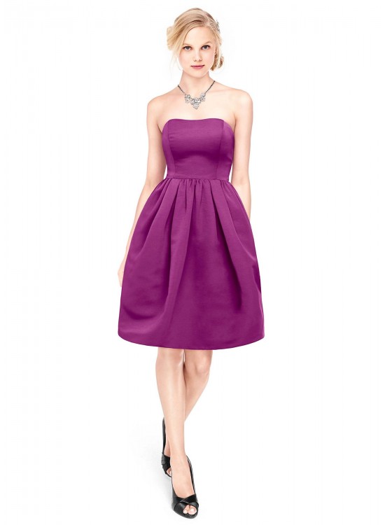 Short Strapless Faille Dress with Full Skirt  F15810