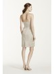 Short Strapless Satin Dress with Pleating  F15103