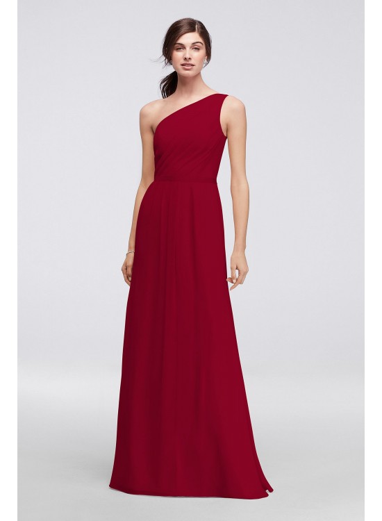 Side-Ruched One-Shoulder Bridesmaid Dress  POB17003