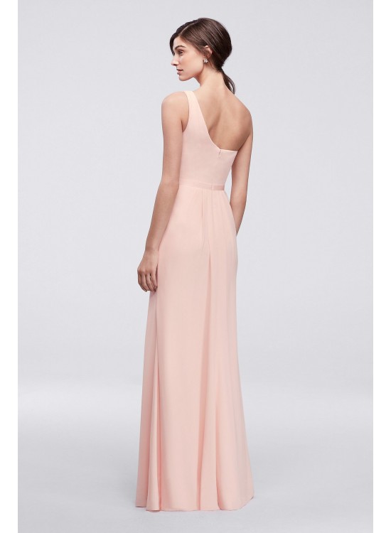 Side-Ruched One-Shoulder Bridesmaid Dress  POB17003