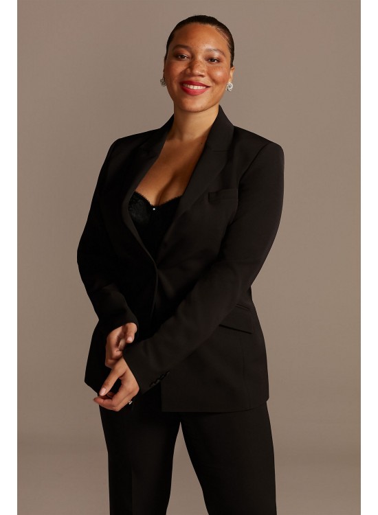 Single Button Relaxed Fit Plus Size Suit Jacket  Collection 9WG3997