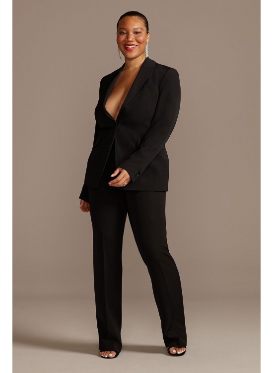 Single Button Relaxed Fit Plus Size Suit Jacket  Collection 9WG3997