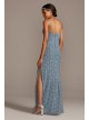 Skinny Strap Sequin Lace Stretch Dress with Slit DB Studio DS270072