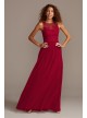 Sleeveless Embroidered Soft Net Bridesmaid Dress  F20122