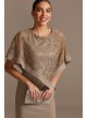 Sleeveless Jersey Sheath with Sequin Lace Poncho  8749D