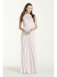 Sleeveless Long Mesh Dress with Corded Lace  F15749