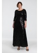 Socialite Long Sequin Plus-Size 3/4 Sleeve Gown Kiyonna 17192502