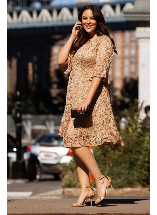 Sofia Sequin Lace Plus Size Dress Kiyonna 13182508