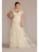 Soft Tulle Flutter Sleeve Tall Plus Wedding Gown  4XL8MS251252