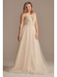 Spaghetti Strap Beaded Organza Tall Wedding Dress  4XLLBSWG784