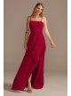 Spaghetti Strap Bridesmaid Dress with Cascade  F20319