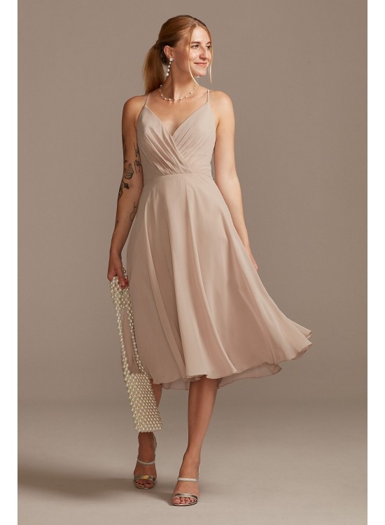 Spaghetti Strap Chiffon Short Bridesmaid Dress  F20240