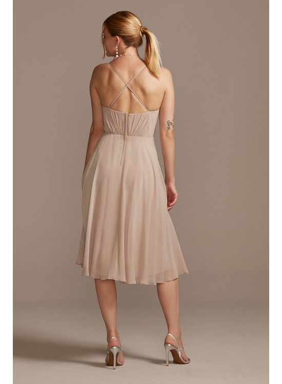 Spaghetti Strap Chiffon Short Bridesmaid Dress  F20240