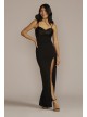 Spaghetti Strap Crepe and Satin Sheath with Slit DB Studio WBM3020