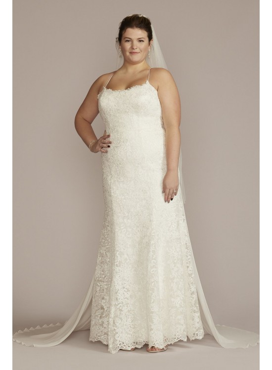 Spaghetti Strap Lace Plus Size Wedding Gown DB Studio 9WG4063