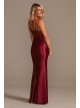 Spaghetti Strap Shiny Satin Gown with Slit Skirt  WBM2402V1