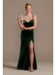 Spaghetti Strap Velvet Long Dress with Slit  WBM2402V3