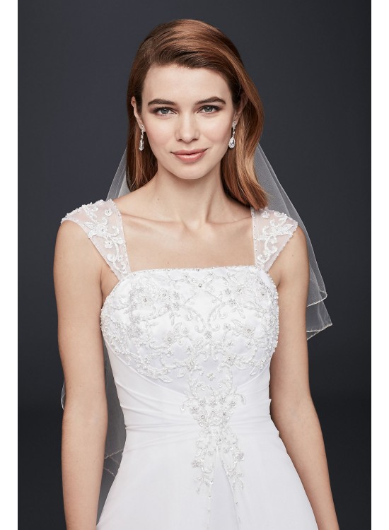 Split Front Wedding Dress with Cap Sleeves  Collection NTV9010