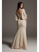 Split Sleeve Crepe Bridesmaid Dress with Slit  VW360541