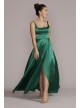 Square Neck Charmeuse Cutout Gown with Slit Jules and Cleo D24NY22064V1