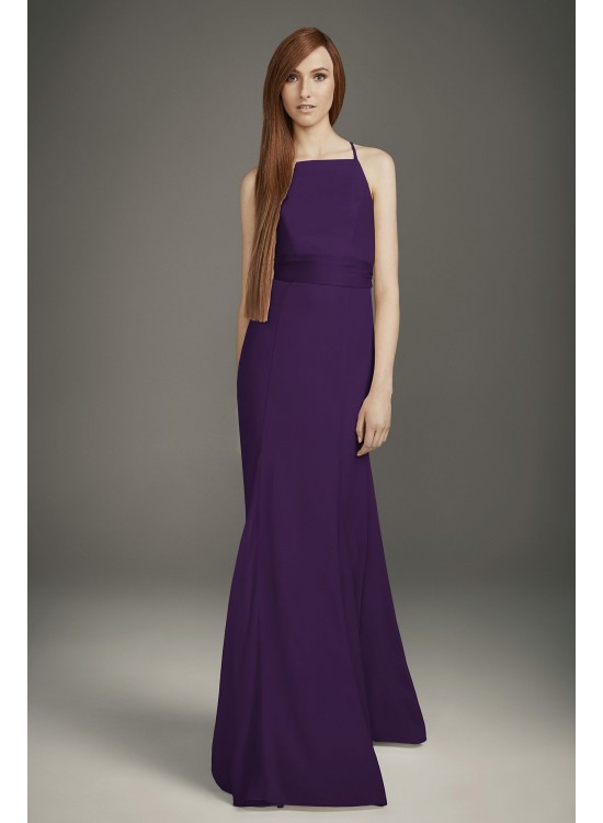 Square Neck Crepe Mermaid Bridesmaid Dress  VW360491