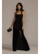 Square Neck Velvet Sheath Dress with Slit DB Studio WBM2832