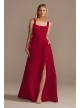 Squared Tank Lace Up Chiffon Bridesmaid Dress  F20328