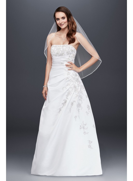 Strapless A-line Wedding Dress with Side Drape  Collection V9665