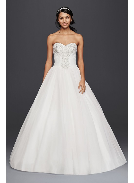 Strapless Ball Gown Wedding Dress with Beaded Lace  Collection 4XLWG3804