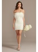 Strapless Crepe Feather Trim Mini Dress DB Studio 54648DB1