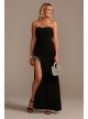 Strapless Crepe Sheath Gown with Embellished Slit  WBM2292V1