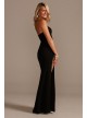 Strapless Crepe Sheath Gown with Embellished Slit  WBM2292V1