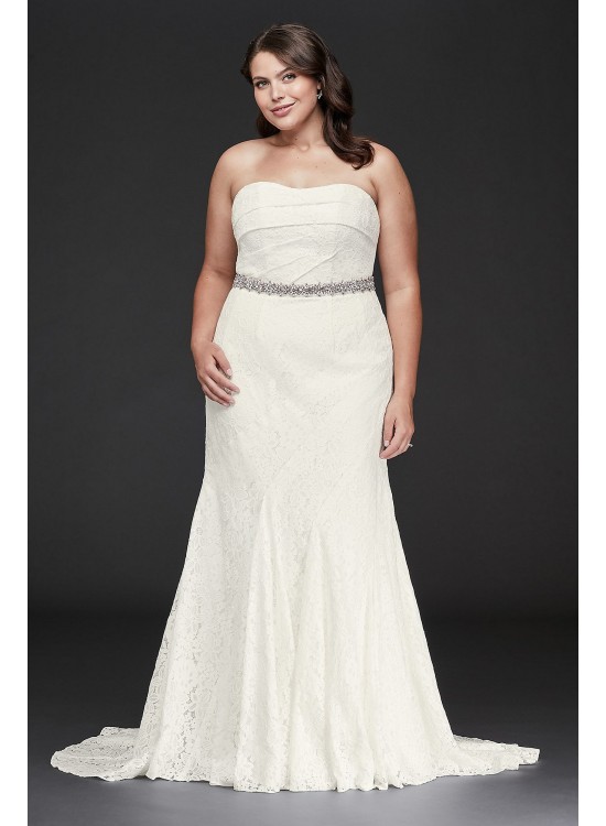 Strapless Floral Crochet Plus Size Wedding Dress Galina 9OP1360