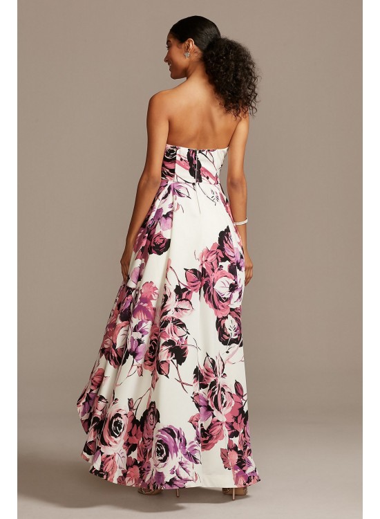 Strapless Floral High-Low Ball Gown Speechless X36892R44