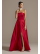 Strapless Foldover Satin Ball Gown with Skirt Slit Xscape 3194X