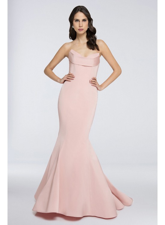 Strapless Mermaid Dress with Covered Buttons Terani Couture 1812P5386