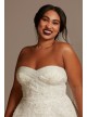 Strapless Pearl Ball Gown Plus Size Wedding Dress  8CWG892