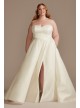 Strapless Plus Size Satin Wedding Dress with Slit DB Studio 9WG4017