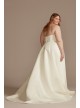 Strapless Plus Size Satin Wedding Dress with Slit DB Studio 9WG4017