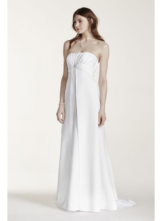 Strapless Satin Gown with Pleated Bodice  Collection OP1223