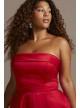 Strapless Satin Plus Size Gown with Skirt Slit Xscape 3194XW