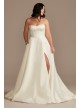 Strapless Satin Tall Wedding Dress with Skirt Slit DB Studio 4XLWG4017