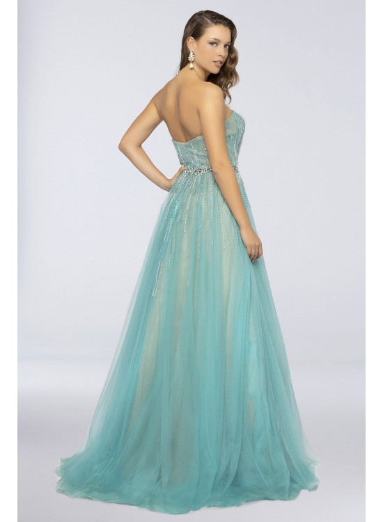 Strapless Sequin Tulle Ball Gown with Beading Terani Couture 1912P8557